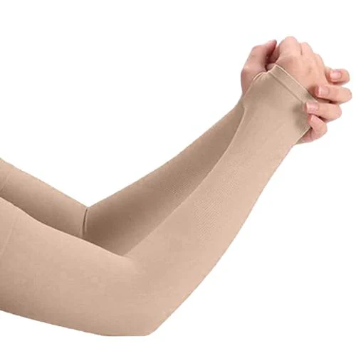 TENDSY Unisex Compression Arm Sleeves for Sports, Cycling, Basketball & More - UPF 50+ Sun Protection for Men and Women (Pack of 1 Pairs,Skin)