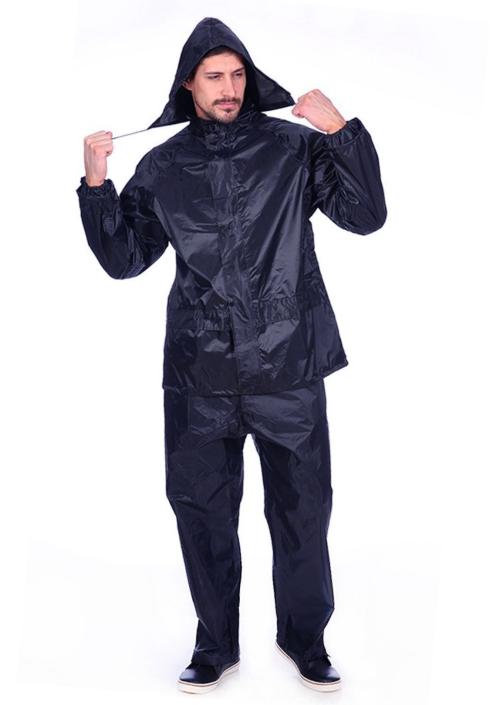 VORDVIGO Men's & Women's Rainsuit, Rainwear, Barsaati, Raincoat with Hood, Side Pocket 100% Waterproof Portable Rain Suit Size-L (Blue)