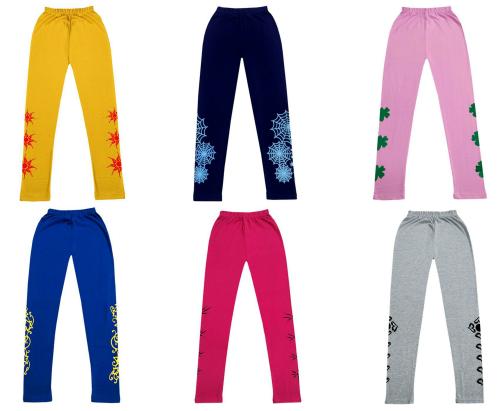 IndiWeaves Girls Super Soft Regular Fit Cotton Leggings (Pack of 6)