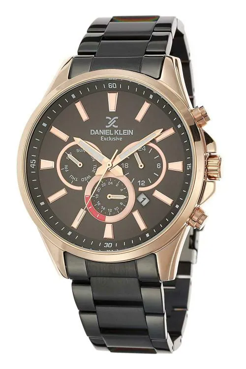 Daniel Klein Analog Brown Dial Black Strap Watch For Men