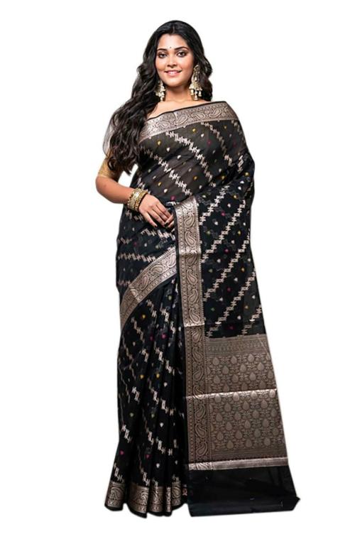 Morchari Women Black Saree