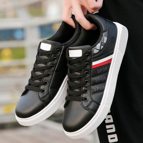 CROSS FINGER Mens Causal Sneakers Shoes Sneakers For Men (Black)