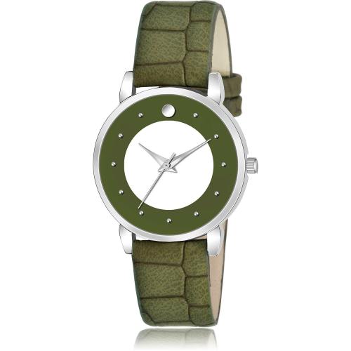 NEUTRON Latest Exclusive girls watch Green Colour Analog Genuine Leather Belt Watch For Girls And Women - GM336