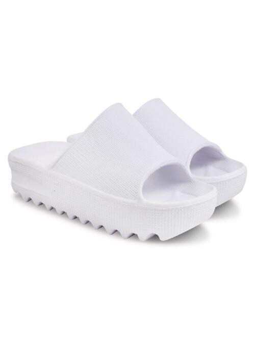 SHUGE Men's White Slides