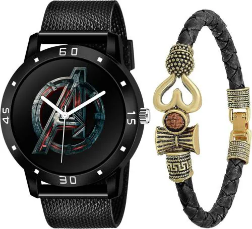 Crab Analog Multicolor Dial Multicolor Strap Watch With Bracelet For Boys