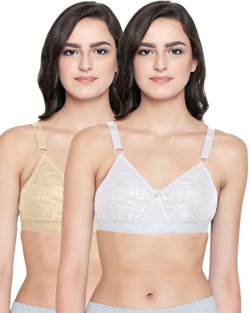 Bodycare Women Cotton Full Coverage Non Padded Regular Bra Pack - 2 E5586WS(C)