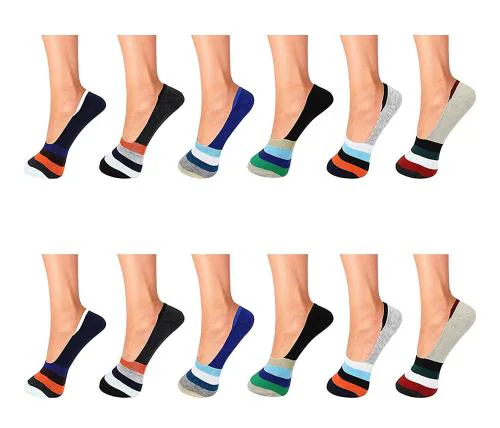 Cotson Loafer Socks For Men And Women Cotton Solid Peds/Footie/No-Show, Low Cut-Color Multi (Pack of 12 Pairs)