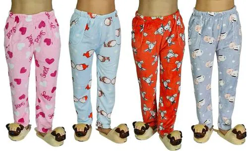 Mukhaksh Women Printed Fleece Winter Pyjama Bottom (Xl)