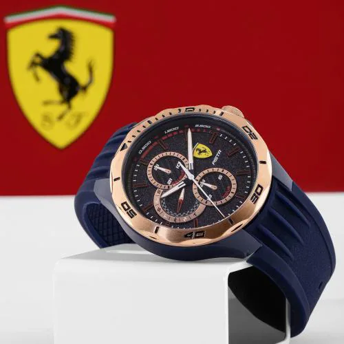 SCUDERIA FERRARI Pista Multifunction Blue Round Dial Men's Watch- 0830724