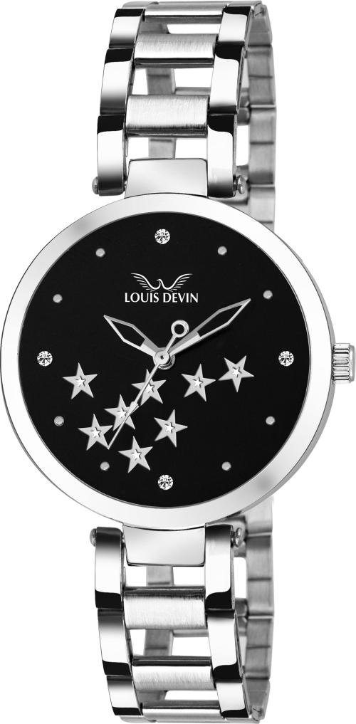 Louis Devin Analog Black Watch For Women (Ld-Zl103-Blk)