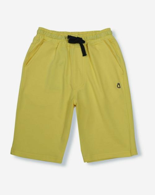 Gini and Jony Boys Yellow Solid Cotton Bermuda Elasticated