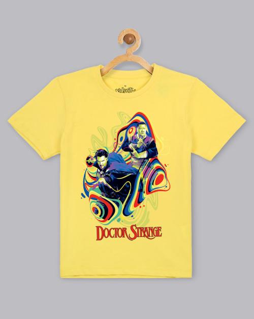 Kids Boys Doctor Strange In The Multiverse Of Madness Printed Yellow Tshirt