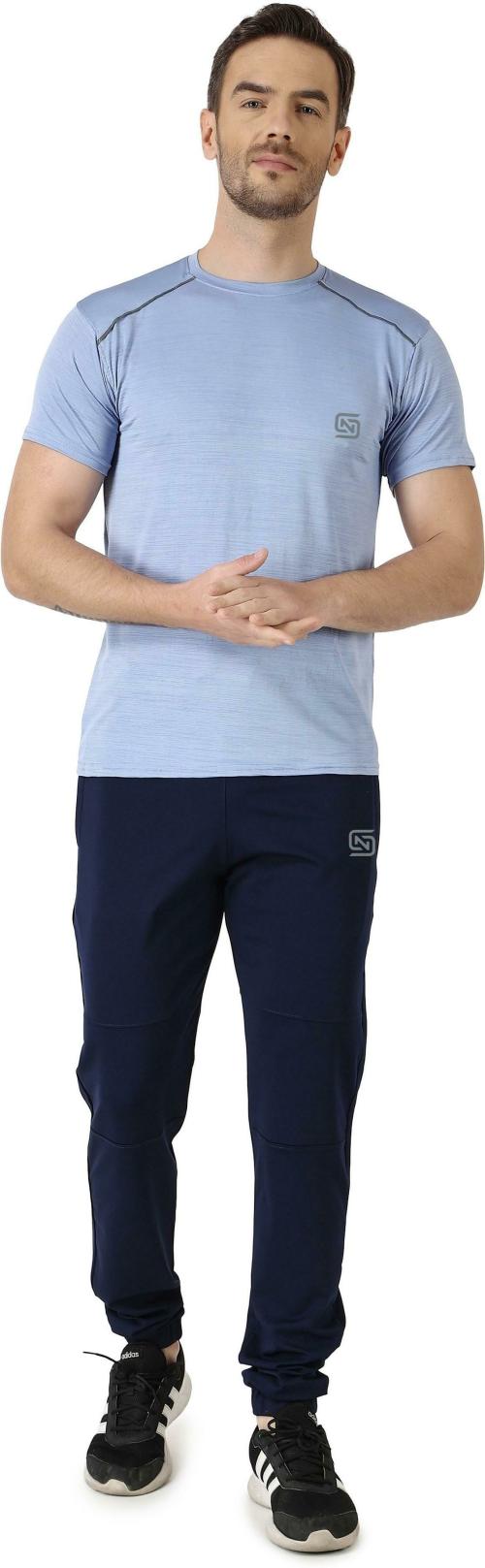 ND Sports Men Sky Blue Solid Polyester Blend Track Suit XL