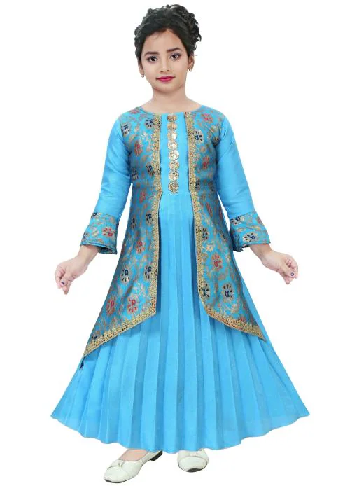 KAARIGARI Girls Dark Green Maxi/Full Length Party Dress | Dresses | Kids Wear | Girls Dress | Kids Dress | Frock | Frock Girls | Girls Frock | Dresses For Girls | Kids Girl Dress | Frock For Girls | Kids Wear Girls