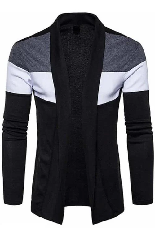 KIROTO Men Straight Full Sleeve Black Shrug