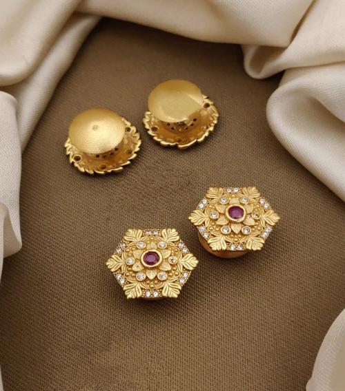 Divine Products Fancy Brass Gold Earring Set For Women
