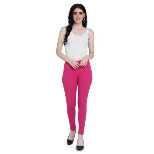 FFU Women Full Length Casual MAGENTA Cotton Spandex Legging