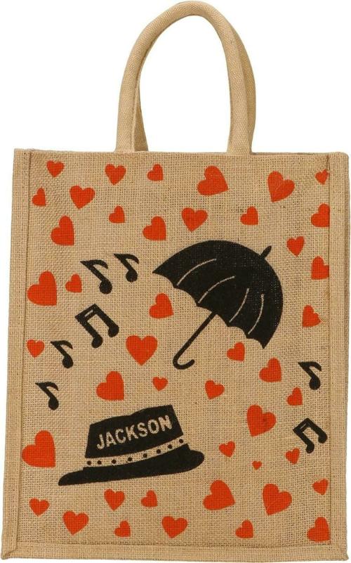 BLACKBOXES Classy Style Jute hat and umbrela print Lunch Bag (Multicolor)