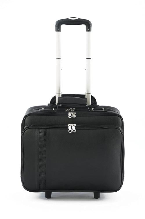 Buy Mboss Black Faux Leather Laptop Trolley Bag Online at Best Prices