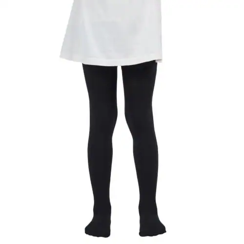 NEXT2SKIN Girl's Spandex Stretch Fit Tights Pantyhose Stockings (Black, 1-3 Years)