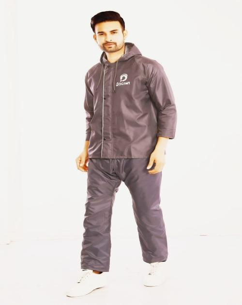 DACRON Coated Fabric plus P.V.C RAINCOAT FOR MEN (BROWN)