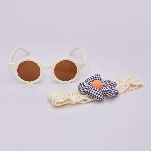 2Pcs Kids Sunglasses Adband Set Daisy Flower Round Toddler Sun