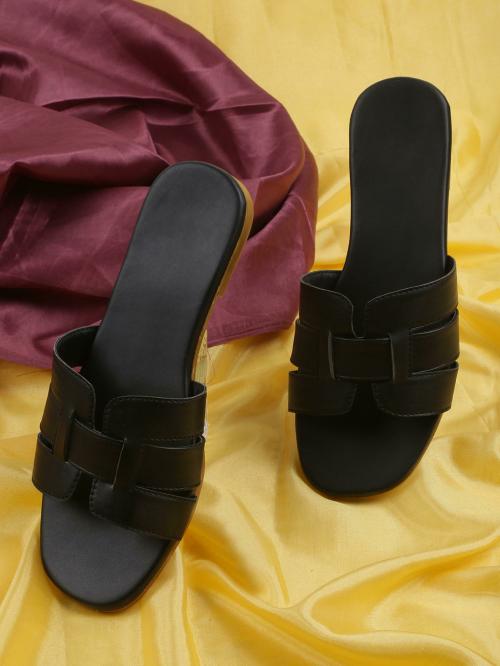 CLOSHO Black Flats for Women