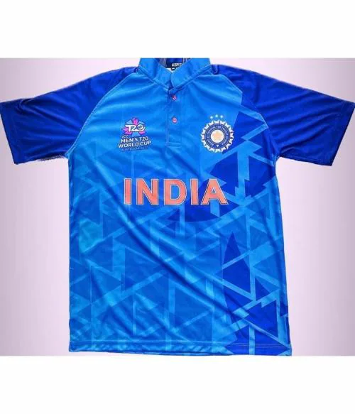 Cricket First Team India T20 World Cup Jersey Half Sleeve- Fan Edition Unisex Tshirt
