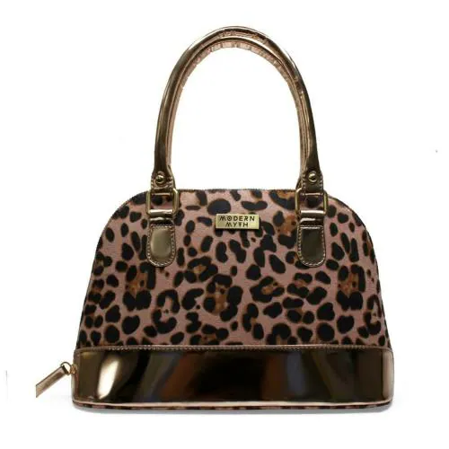 Senora Cheetah Print & Rosegold Faux Leather Women Handbag