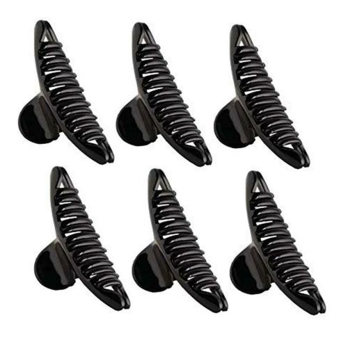 Buy YogillionBlack Claw Hair Clips Plastic (Pack of 6) Online at Best