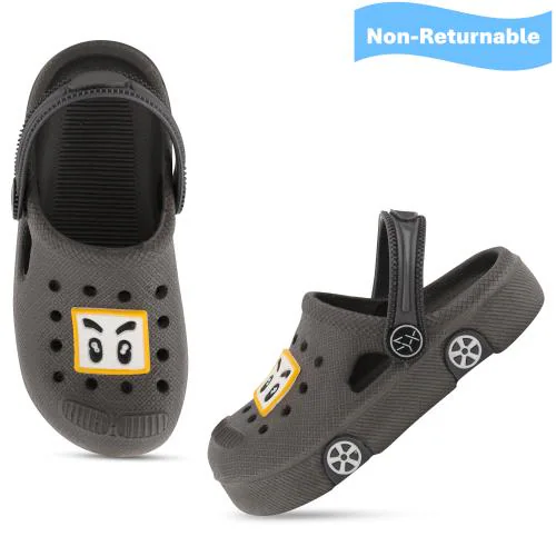 SMARTOTS Kids Dailwear Stylish & Trendy Grey Low-top Breathable Slip-Resistant Lightweight EVA Clogs for 1 to 5.5 Years Boys/Girls/Toddler
