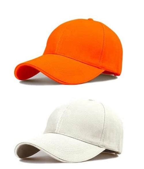 DESI CREED Baseball Caps for Men Women Quick Dry Fabrics Sports Summer Caps for Men Women Stylish Hat for Fishing Outside Hiking Adjustable Buckle Closure White and Orange