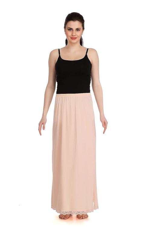 SPLASH Women Peach Fine Knitted Petticoat Free Size_Peach