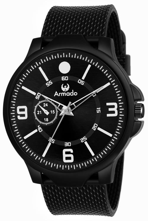 Buy Armado Analog Black Dial Black Strap Watch For Men (1514Black