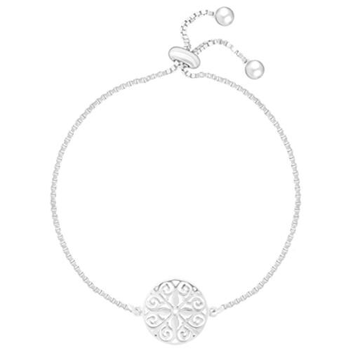 GIVA Sterling Silver Silver Circle of Hope Bracelet For Women