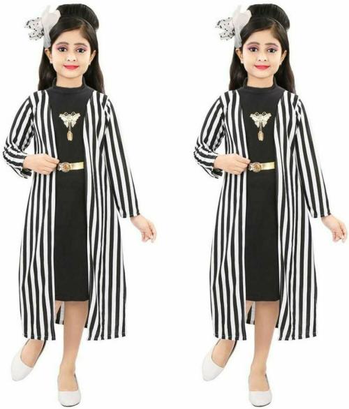 MEHZIN Maxi/Full Length Party Dress (Black, Full Sleeve)