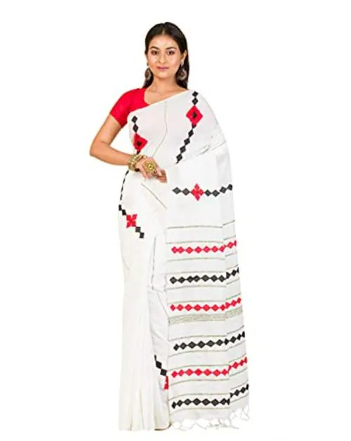 Buy Raj Saree House Women's Traditional Pure Cotton Bengali Handloom