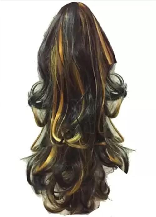 Buy PHKMALL Brown Curly Ribbon Ponytail Extension Hair Extension Online