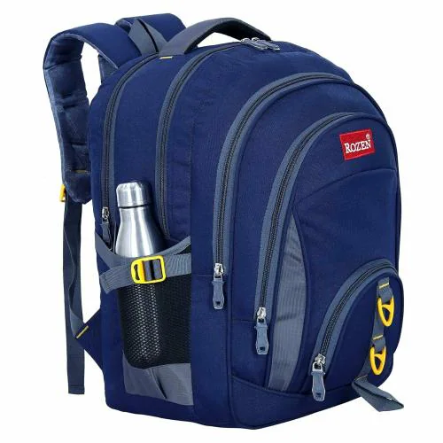 Rozen 47 Ltrs, 46 cms School Bag Class 5-12 Large 5 partition Laptop Collage Office Travel Backpack Unisex Navy Blue