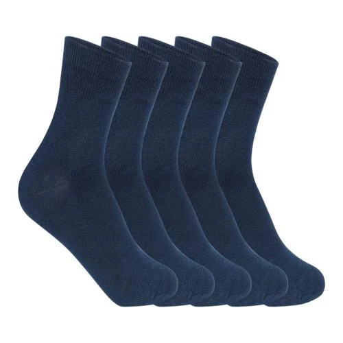 Supersox Kids School Uniform Ankle Length Combed Cotton Navy Color Socks Pack Of 5(5-6 Years)