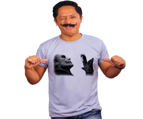 Mooch Wale Joker Heath Ledger Black And White Card Artwork Grey Quick-Dri T-shirt For Men - Grey, L