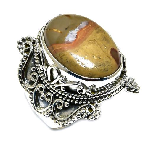 Shree Hari exports JEWELLERS 925 Sterling Silver Gemstone Handmade Natural Plume Agate Ring for Unisex