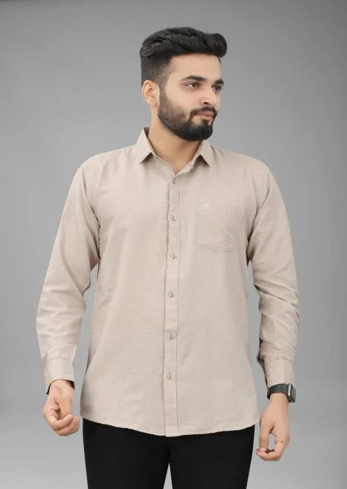 FILOSE JEANS Mens Wear Pure Cotton Cream Color Shirt
