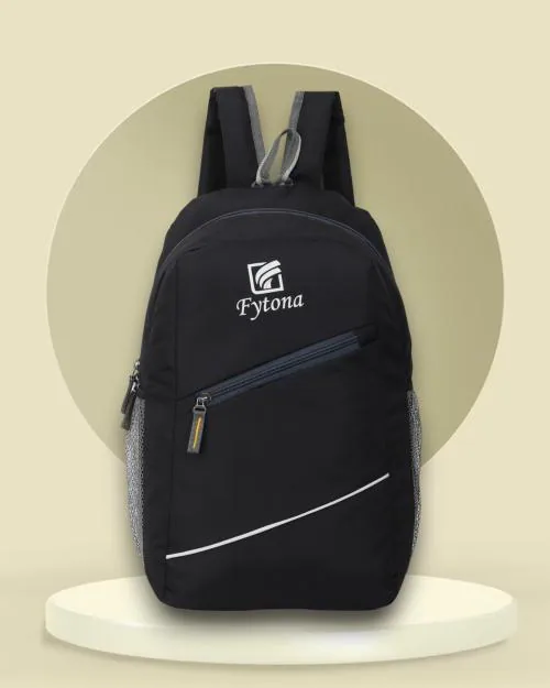 Fytona Medium Laptop Backpack | Light weight For School Collage Office Tuition and Picnic | Waterproof Backpack (Black, 25 L)