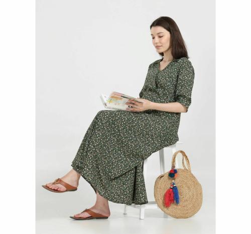 MAMA CHARM Women Dark Green Colour A-line Dress XXL Size