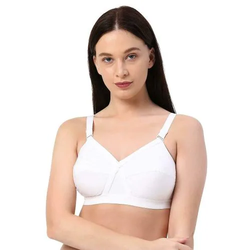 Planet Inner Women White Pure Cotton Bra (44D size)