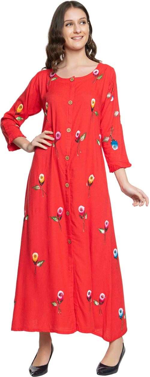 ELTHIA Superior Long Gown Dresses For Summer-Orange