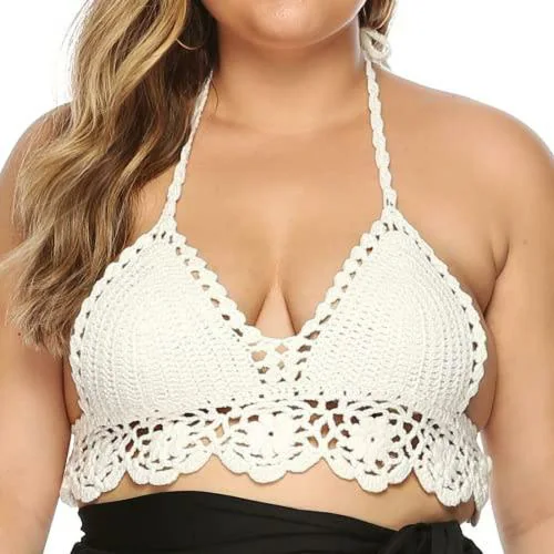 Plus Curvves Plus Size Crochet Bikini Top - XL