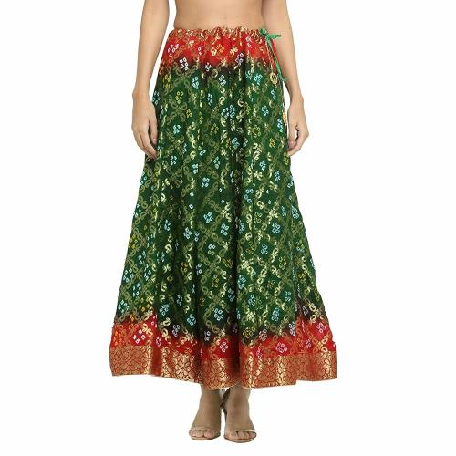 JABAMA Banarasi Bandhej Long Skirt (Blue)
