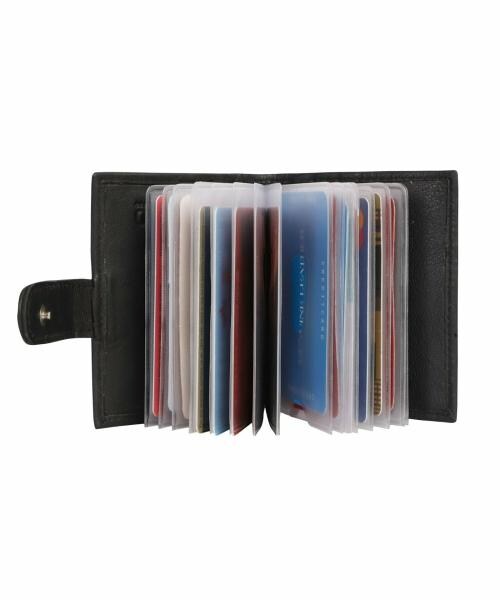 Buy Fronto Men Black Genuine Leather Card Holder Wallet( 20 Card slot